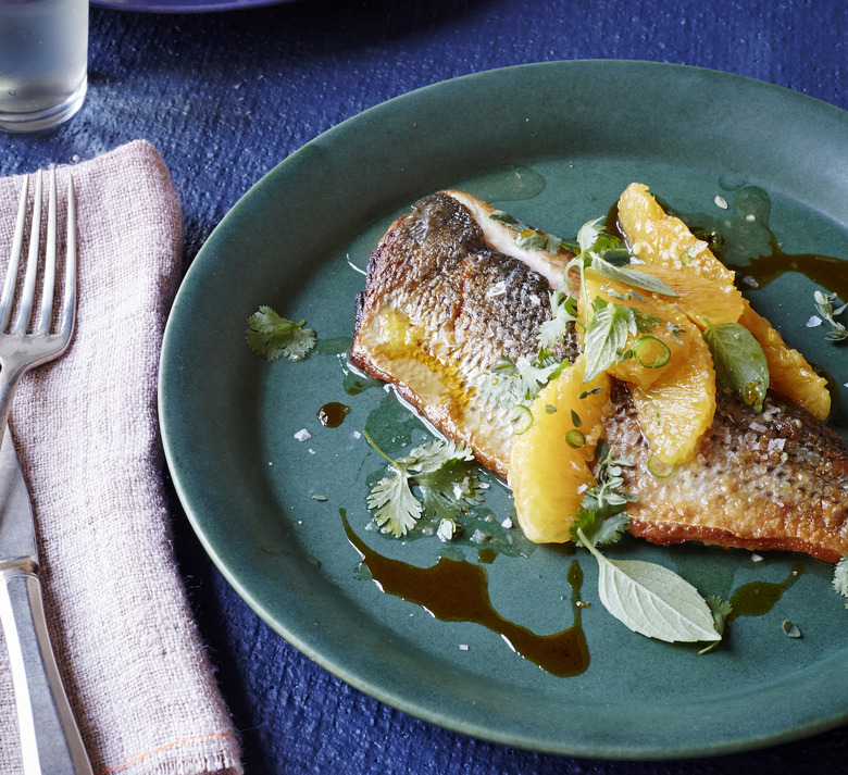 Black Bass With Oranges And Ancho Chile Oil Recipe