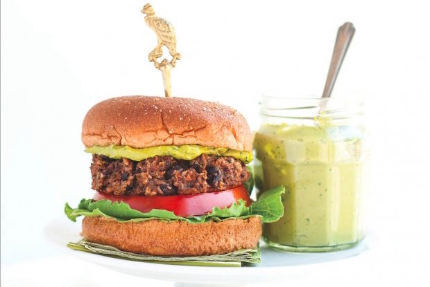 Matcha green tea powder on a burger? Don't think, just devour.