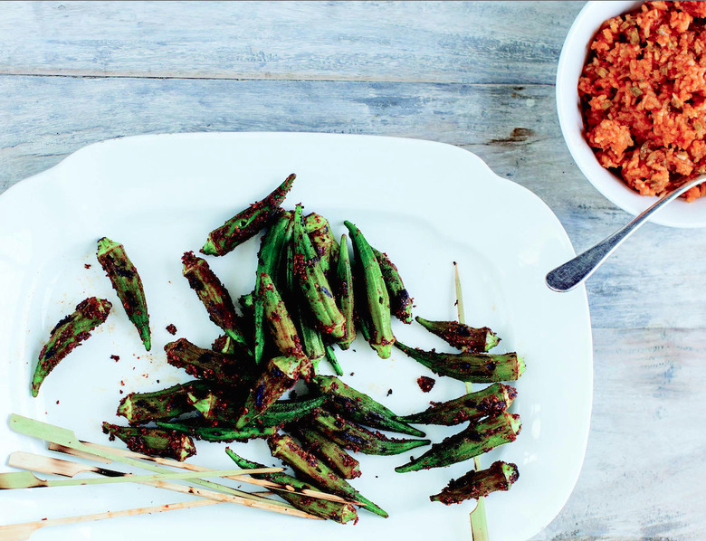 Blackened Okra With Red Rice Recipe