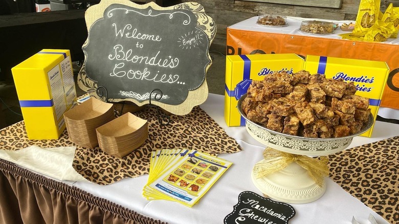 Display of Blondie's Cookies products at the Indianapolis Zoo