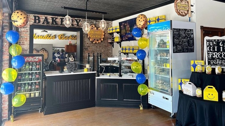The interior of a Blondie's Cookies location
