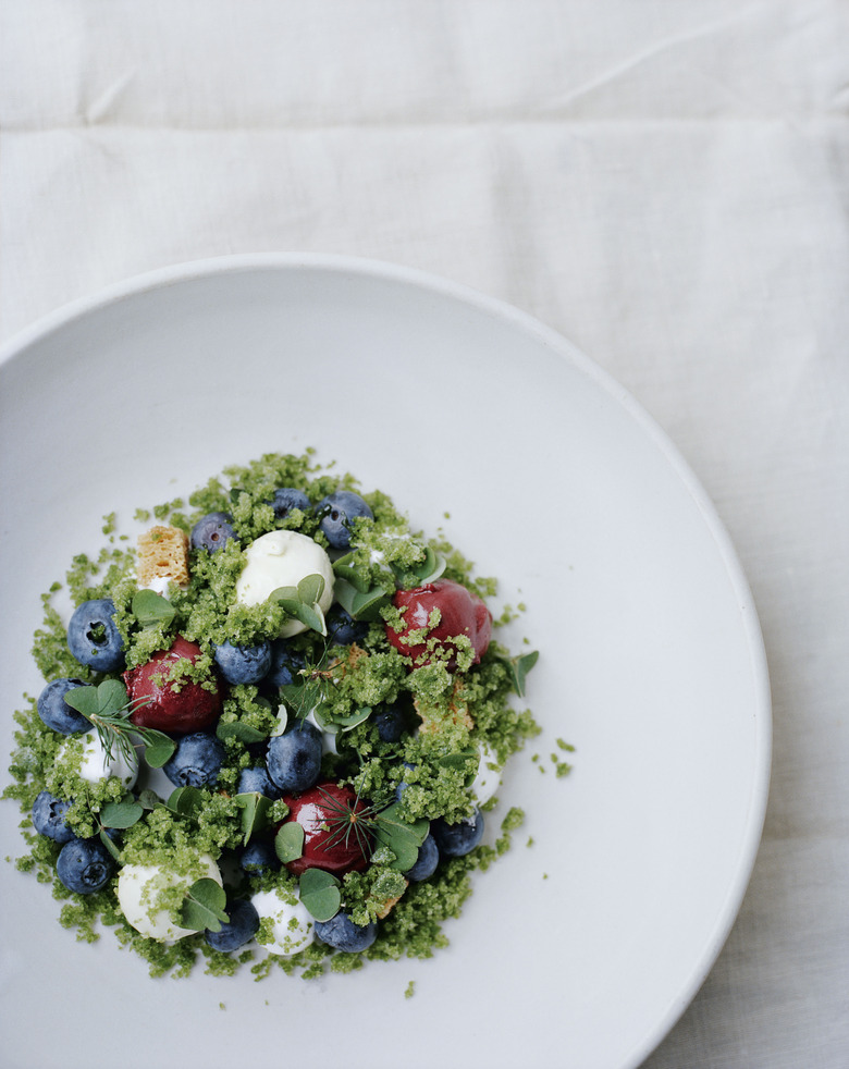 Blueberries Surrounded by Their Nature