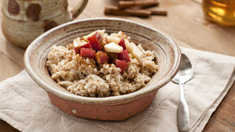 Bowl of steel-cut oatmeal