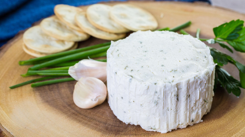 Boursin style soft cheese with garlic and herbs