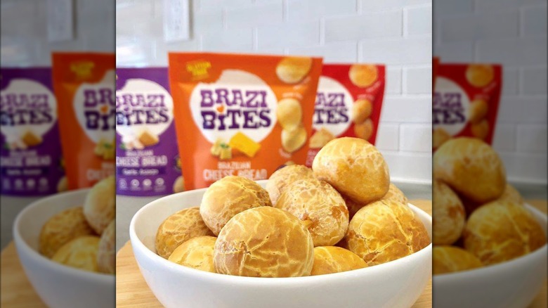 Brazilian cheese breads in a bowl
