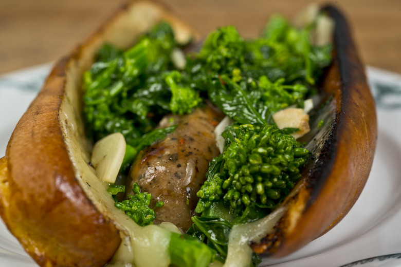 Broccoli Rabe and Provolone Hot Dog