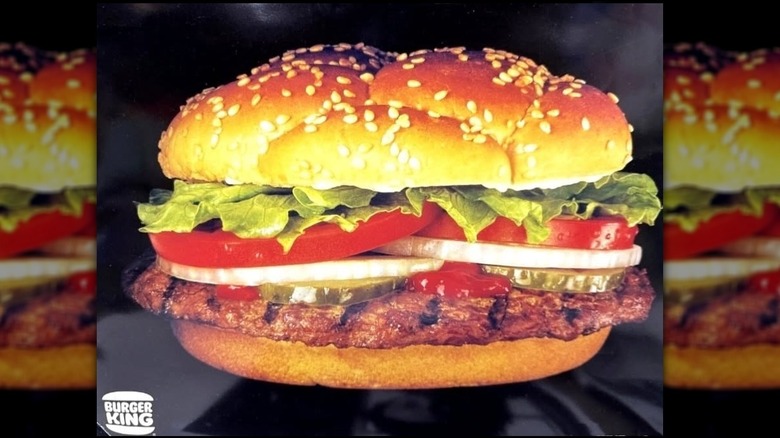 80s promotion showing the Whopper with a Kaiser bun