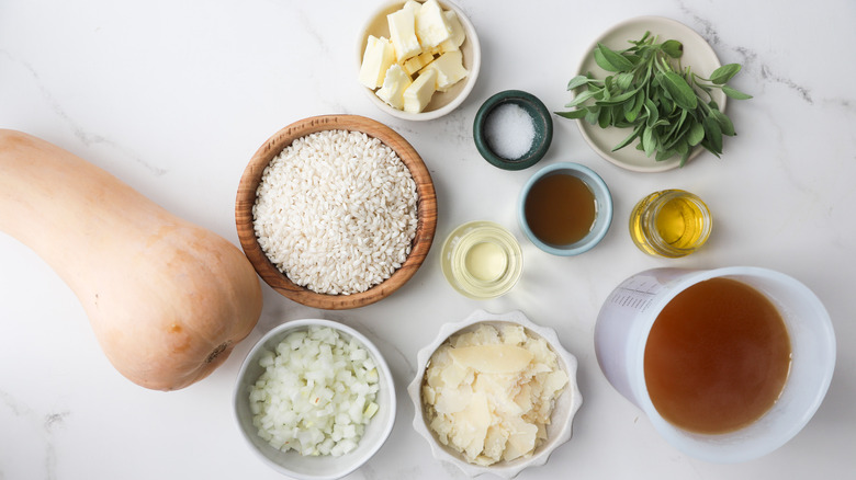Ingredients for squash risotto