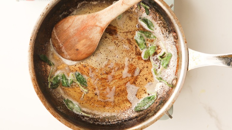 Toasty brown butter in pan