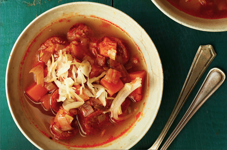 Butternut Squash, Sauerkraut And Hot Sausage Soup Recipe