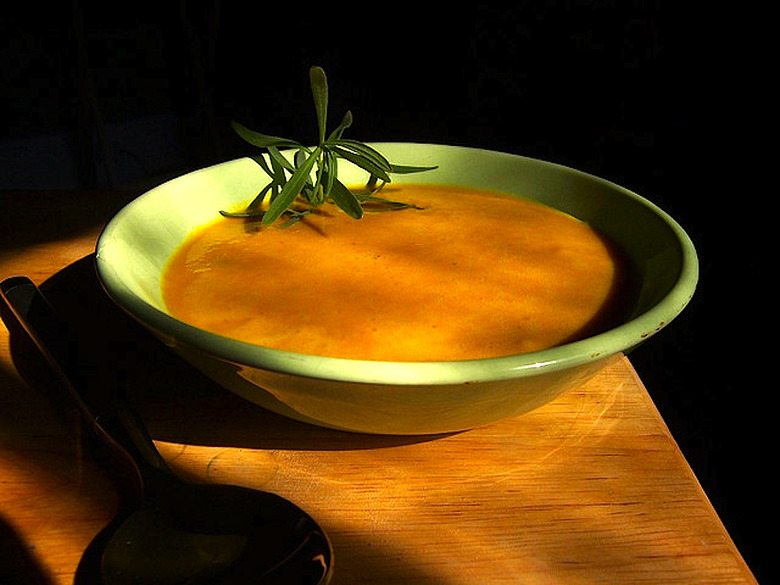 Vegan butternut squash soup is a complete meal - protein included.