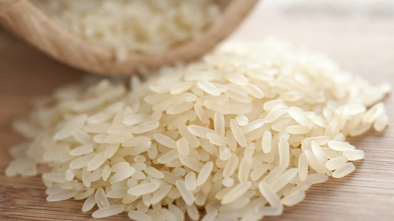 Closeup look at dry rice