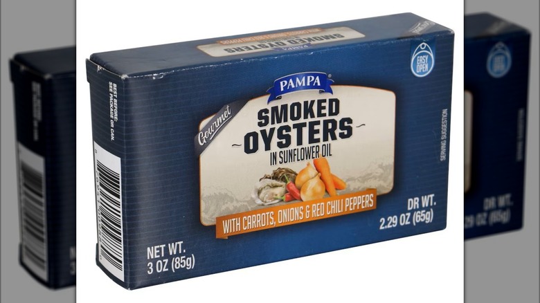 a box of Pampa Smoked Oysters.