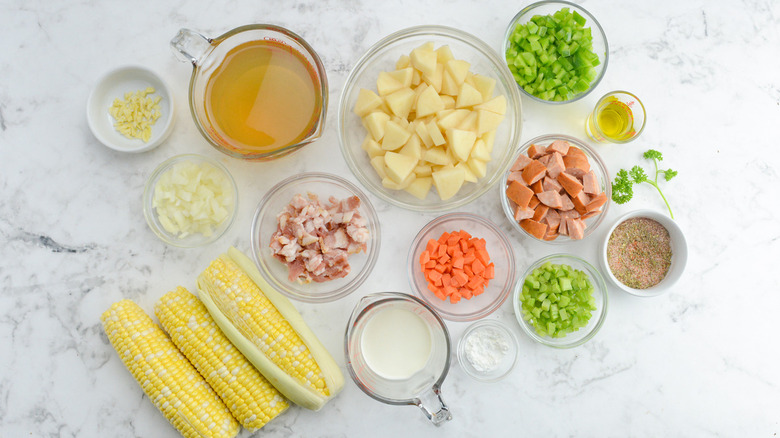 ingredients for cajun corn chowder