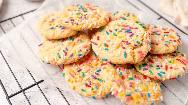 sugar cookies with rainbow sprinkles
