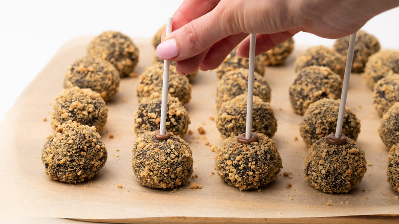 making cake pops