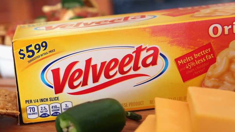 box of velveeta with jalapeno pepper