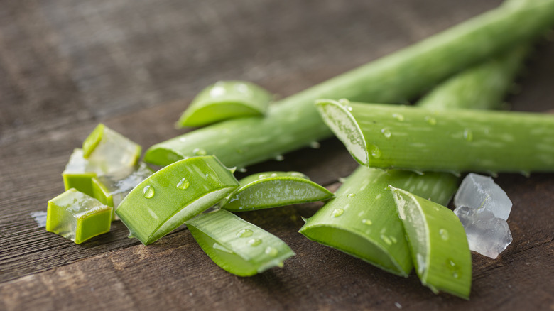Chopped aloe vera