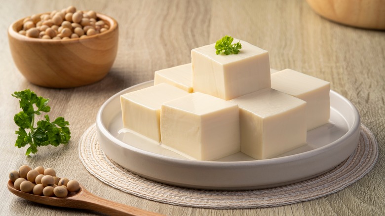 A plate of silken tofu