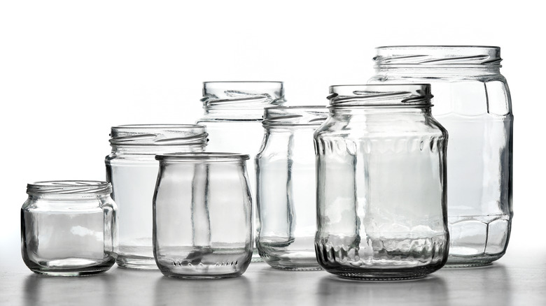 A variety of glass jars.