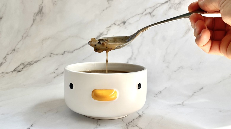 Bowl of mushroom soup