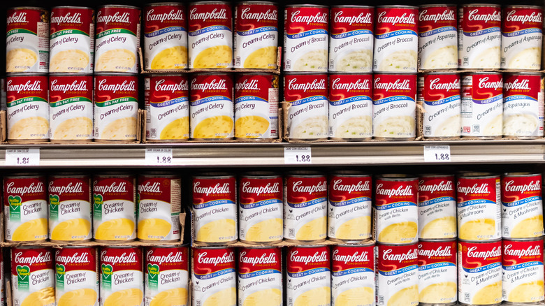 rows Campbell's creamed soups