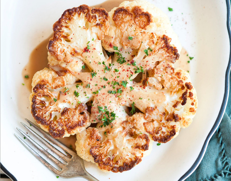 You'll still need a sharp serrated knife to take down this savory cauliflower steak.