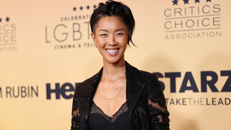 Kristen Kish posted in front of Starz Take The Lead x Celebrating LGBTQ Cinema & Television x Critics Choice Association step and repeat