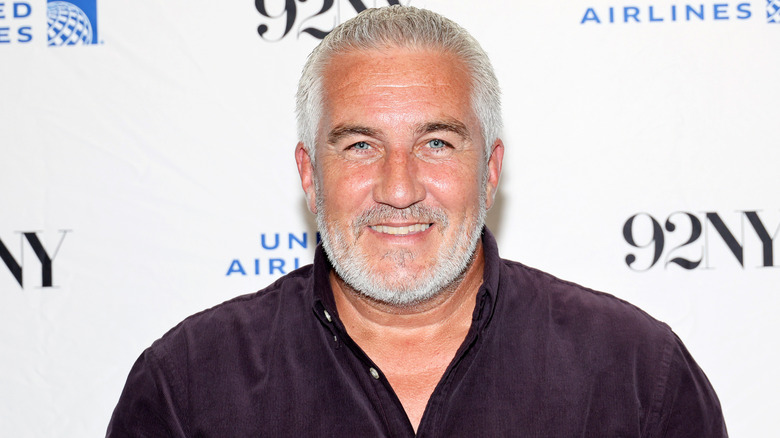 Paul Hollywood posed in front of 92NY and United Airlines step and repeat