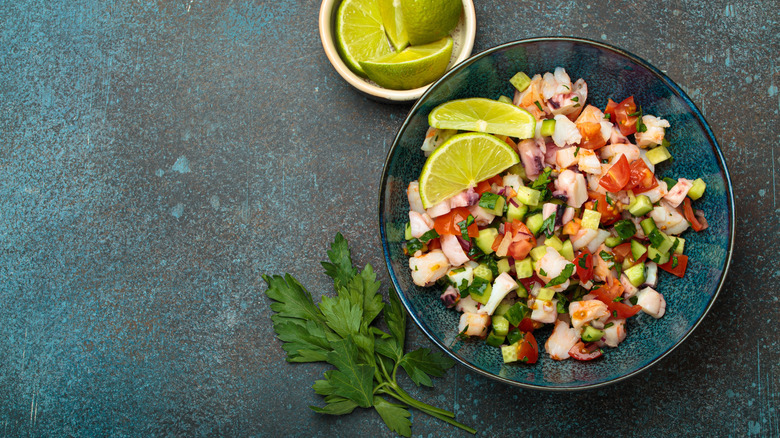 Peruvian ceviche made with shrimp