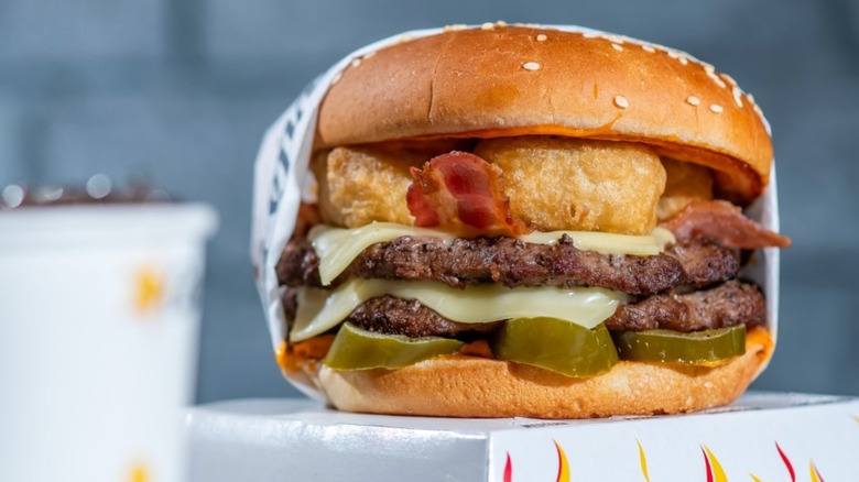 A double El Diablo burger from Carl's Jr.