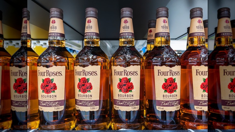 Display of Four Roses Bourbon bottles