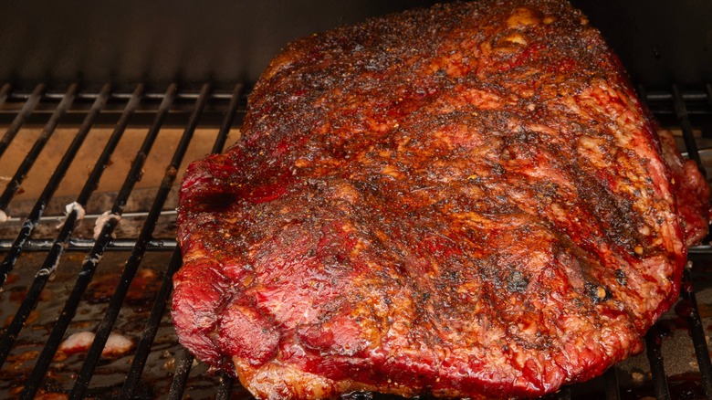 whole brisket in smoker