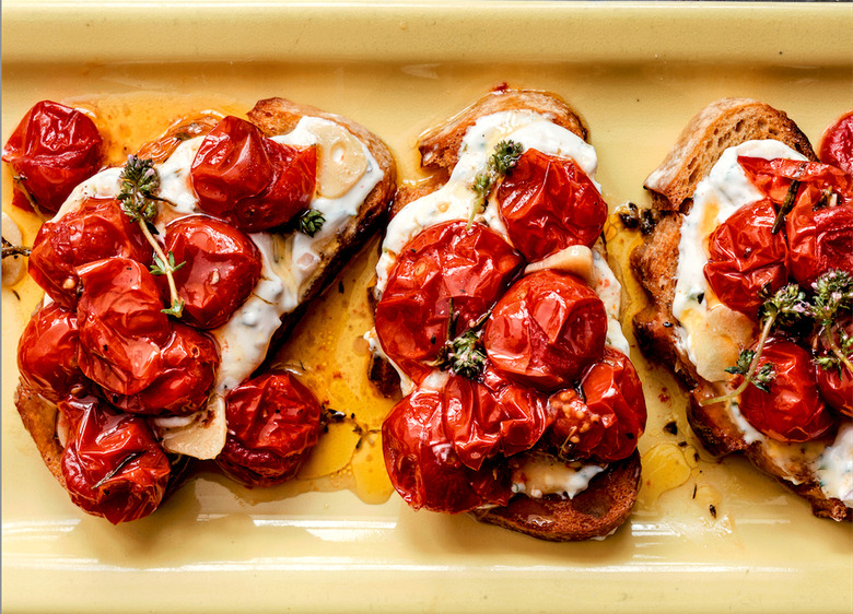 Cherry Tomato Crostini With Homemade Herbed Goat Cheese Recipe