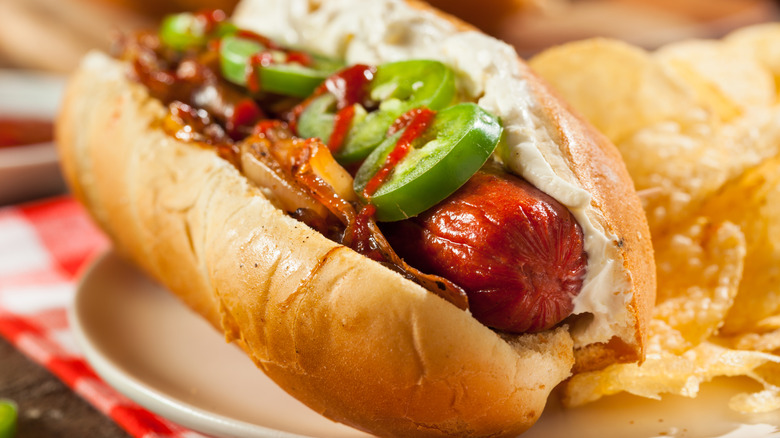 A Seattle-style hot dog.