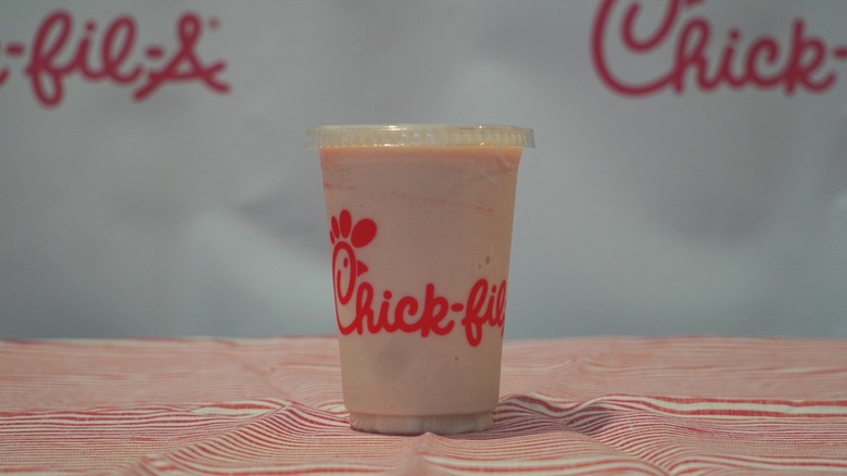 Chick-fil-A Strawberry Hibiscus Frosted Lemonade.