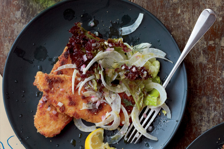 Chicken Milanese Topped With Fennel Salad Recipe
