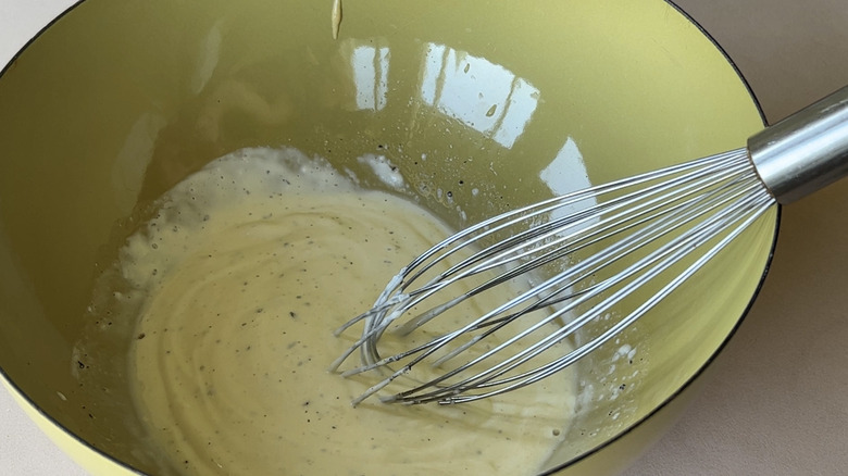 chicken salad dressing mixing