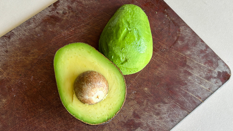 avocado on cutting board