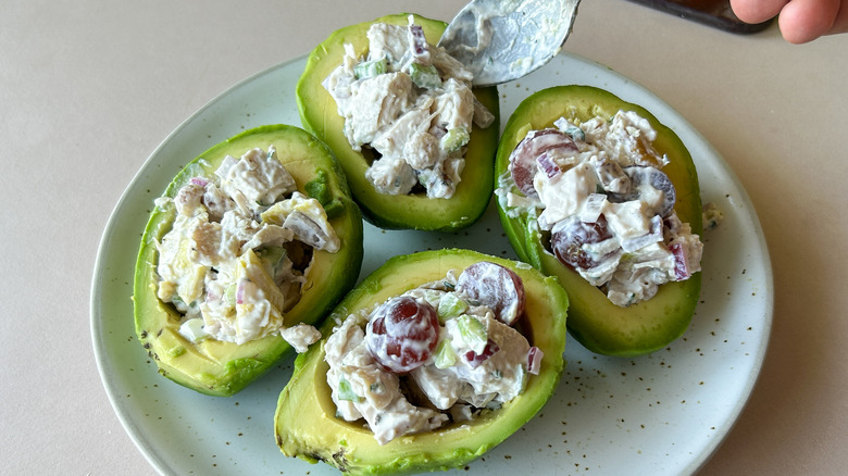 chicken salad stuffed avocado cups