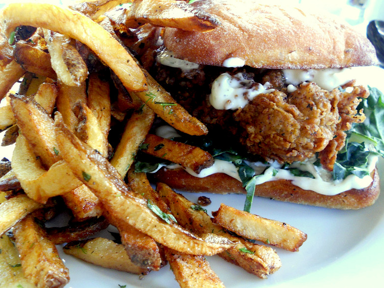 Fried chicken smothered in mayo is proof that you can't have too much of a good thing.