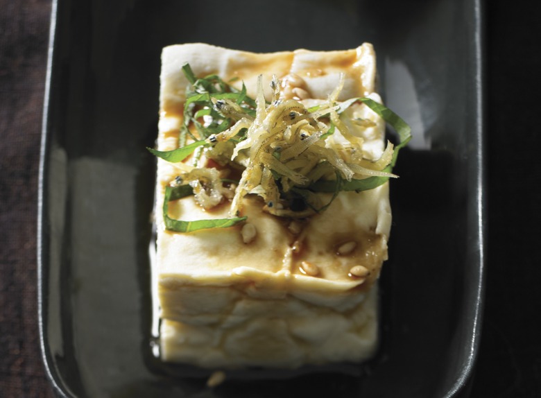 Chilled Tofu with Crunchy Baby Sardines Recipe