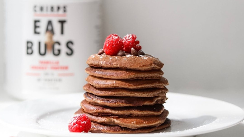 Chocolate Chirps pancakes with berries