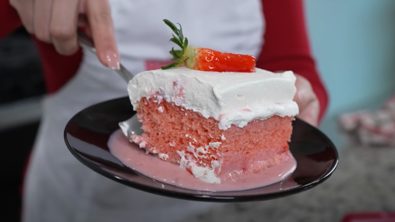 Strawberry tres leches cake