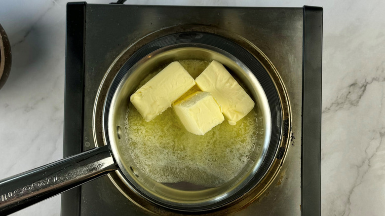 melting butter in saucepan