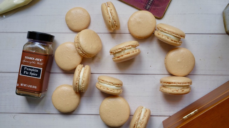 pumpkin spice with macarons