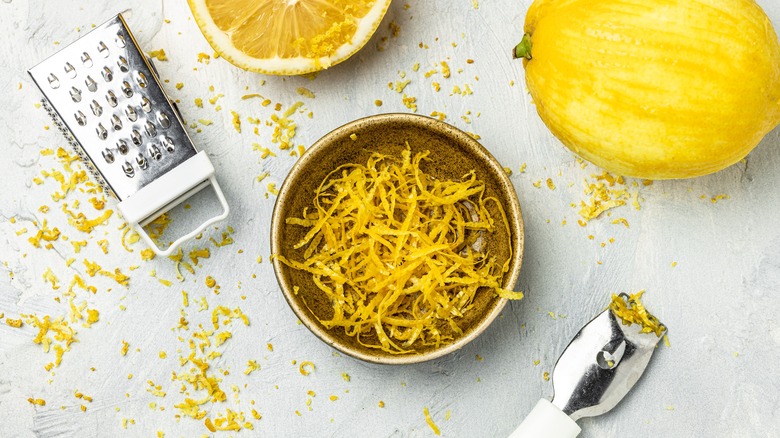 Grated lemon zest
