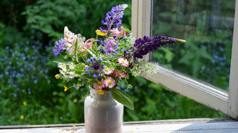 cut flowers in a vase