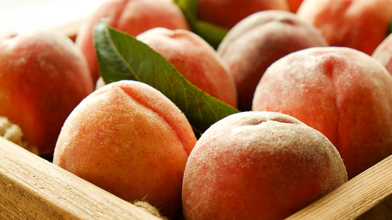 Peaches in a box