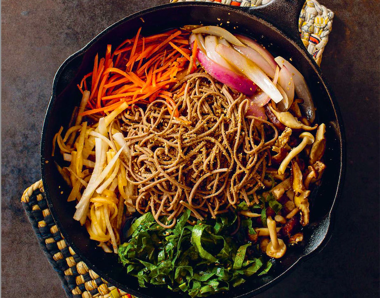 Collard Green Sukiyaki With Buckwheat Noodles Recipe